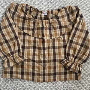 Brown checkered blouse